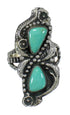 Authentic Sterling Silver Southwest Turquoise Ring Size 5-1/4 RX62869